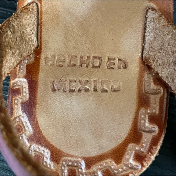 Girls Mexican Huaraches, Best Guess in Size would be 4.5C-5C, Real Leather - Picture 5 of 8